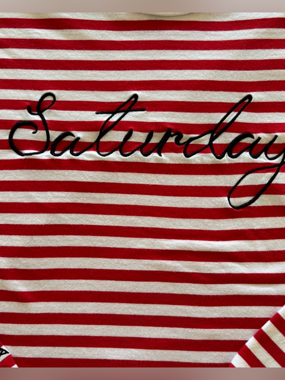 H&M Red White Stripe Saturday Parisian Chic French Girl Nautical Long Sleeve Tee - Picture 6 of 12
